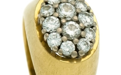 Brilliant ring GG 750/000 with 12 diamonds, total...