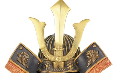Bronze model - samurai helmet, Japan, 20th century.
