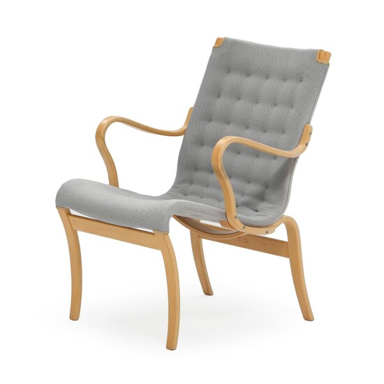 NOT SOLD. Bruno Mathsson: "Mina". A beech armchair with light blue wool. Manufactured by Mathsson International, Sweden. – Bruun Rasmussen Auctioneers of Fine Art