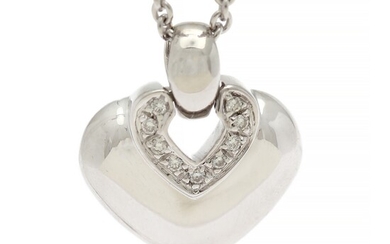 Bulgari: A diamond pendant set with numerous brilliant-cut diamonds, mounted in 18k white gold. Accompanied by necklace. L. app. 41 cm. (2)