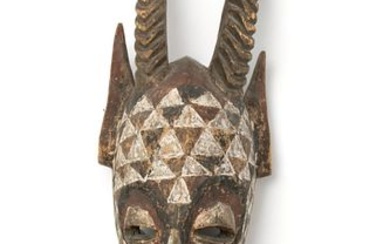 Burkina Faso, Bobo Peoples, Carved Wood Helmet Mask: Antelope (Nyanga), Ca. Early to Mid 20th C., H 36" W 10"
