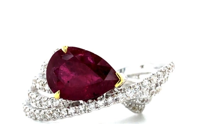 Burma (NO HEAT) Ruby and Diamond Ring