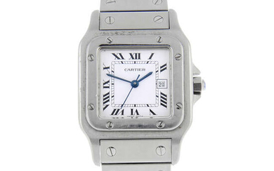 CARTIER - a stainless steel Santos bracelet watch, 29x29mm.