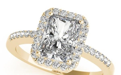 CERTIFIED 18KT WHITE GOLD 1.00 CTW J-K/VS-SI1 DIAMOND HALO ENGAGEMENT RING