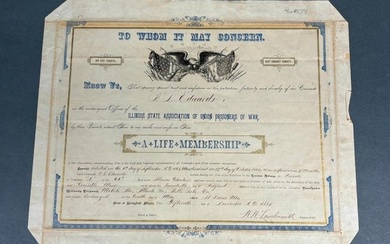 CIVIL WAR 66TH ILLINOIS INFANTRY POW CERTIFICATE BIRGE'S WESTERN SHARPSHOOTERS