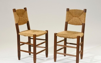 Charlotte PERRIAND (1903-1999) Paire de chaises...