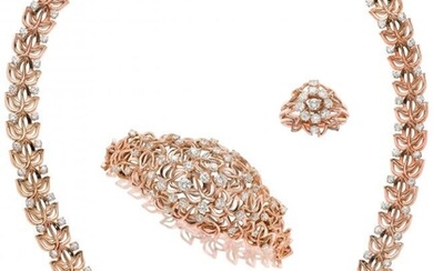 Chaumet Diamond, Rose Gold Jewelry Suite, French