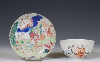 China, two export famille rose porcelain mythological porcelains, Qianlong period (1736-1795)