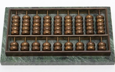 Chinese Miniature Brass & Marble Abacus