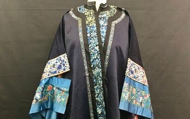 Chinese jacket, embroidered silk background