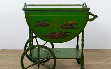 Chinoiserie Bar Cart with Butler's Tray