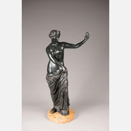 Classical female bronze sculpture