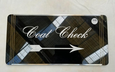 Coat check sign art deco style
