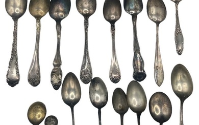 Collection Mostly Sterling Silver Souvenir Spoons