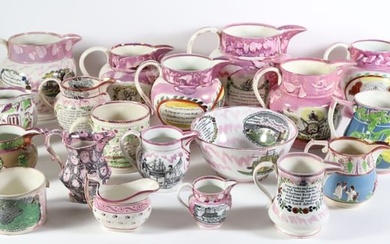 Collection of Sunderland Lustreware Ceramics, early 19th Century