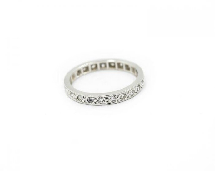 Contemporary White Gold and Diamond Eternity Ring