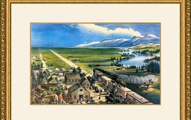 Currier & Ives - Across the Continent Print Newly Custom Gallery Framed