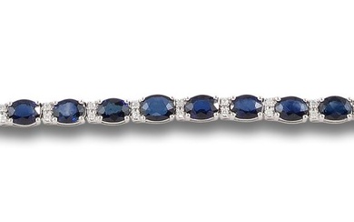 DIAMONDS AND SAPPHIRES BRACELET, IN WHITE GOLD