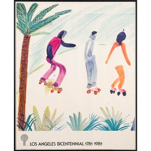 * David Hockney [b.1937]- Los Angeles Bicentennail, 1781 198...