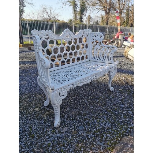 Decorative cast iron two seater garden bench {88 cm H x 107 ...