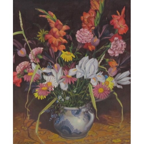 ENGLISH SCHOOL, mid 20th Century, mixed flowers in a Vase, i...