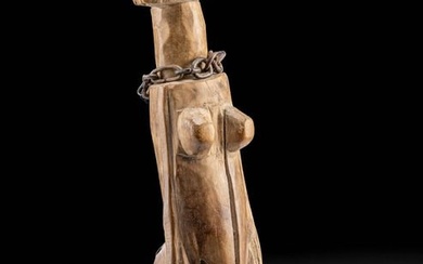 Early African Senufo Wood Figure, Nude Female