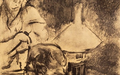 Edgar Degas 'La Lecture Sous La Lampe' Engraving