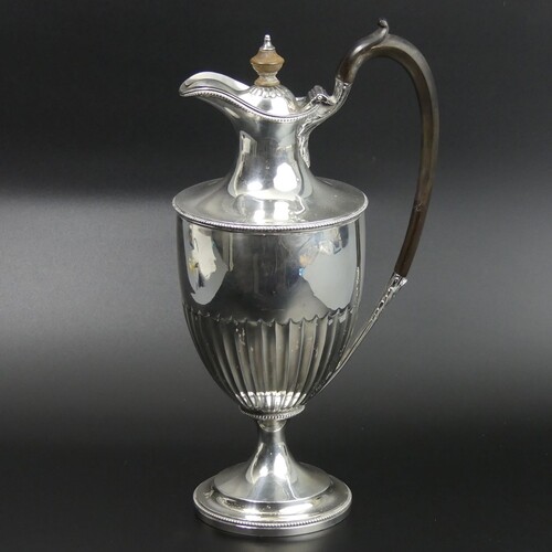 Edwardian Elkington & co silver wine jug, Birmingham 1905, 6...