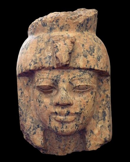 Egyptian Aswan granite head of Queen Tiye