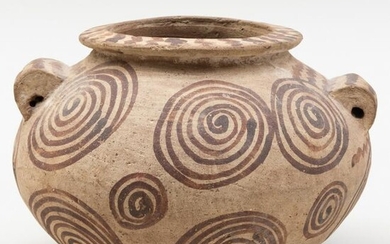 Egyptian Pre-Dynastic Painted Buffware Bowl with Lug