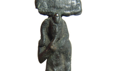 Egyptian bronze figure of Harpokrates, Late Period