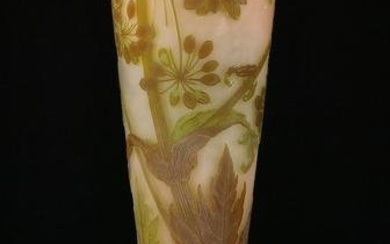 Emile Galle Tall Cameo Glass Vase