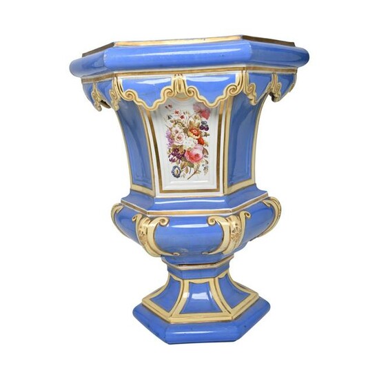 English Victorian Porcelain Garden Seat or Floor Vase.
