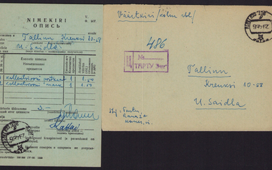 Estonia, Russia USSR insured letter Tallinn - Tartu with the list 1966