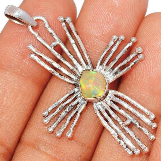 Ethiopian Abstract Opal Sterling Silver Pendant