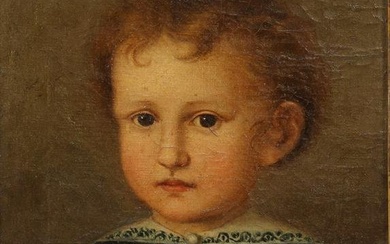 FRAMED OIL ON CANVAS PAINTING PORTRAIT OF A CHILD