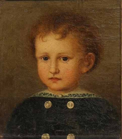 FRAMED OIL ON CANVAS PAINTING PORTRAIT OF A CHILD