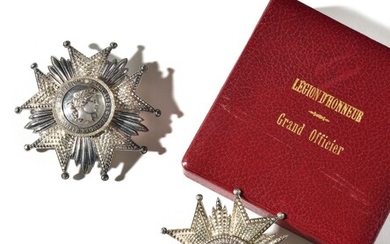 FRANCE ORDRE DE LA LEGION D’HONNEUR Plaque de grand officier ou de grand-croix, modèle de...