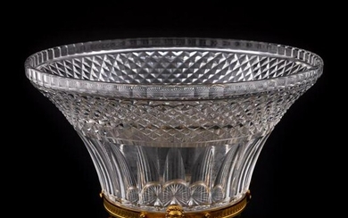 FRENCH EMPIRE STYLE BRONZE MOUNTED CRYSTAL BOWL