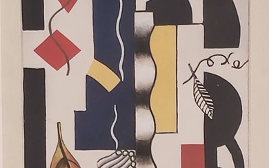 Fernand LÉGER (1881-1955) – Composition cubiste, 1929 – Pochoir en couleurs sur…
