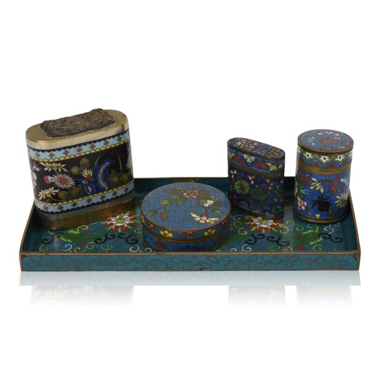 Five Chinese Cloisonne Items