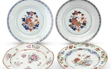 Four Chinese Export Porcelain Plates
