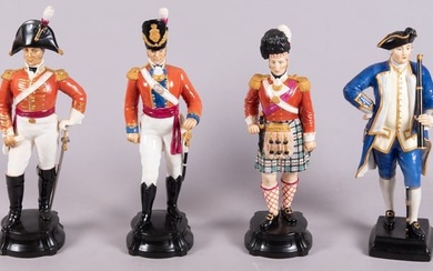 Four Royal Worcester Porcelain Historical Military Figures