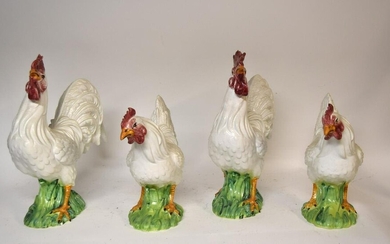 Four(4) Italian Porcelain Chickens