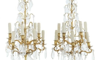 French Baroque-Style Bronze & Crystal Candelabra