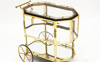 French Brass Trolley Bar Cart
