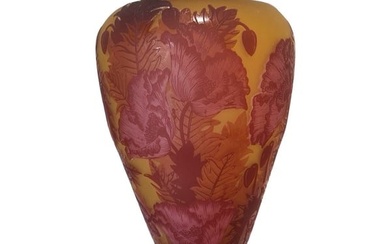French Cameo Art Glass Vase Galle Style