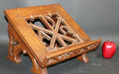 French Gothic Revival carved oak book stand