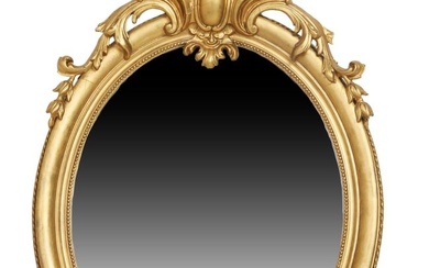French Louis XVI Style Giltwood Mirror, 19th c., H.- 31 3/4 in., W.- 21 in., D.- 3 3/4 in.