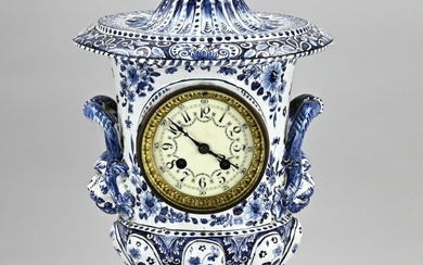 French fayence mantel clock, 1880